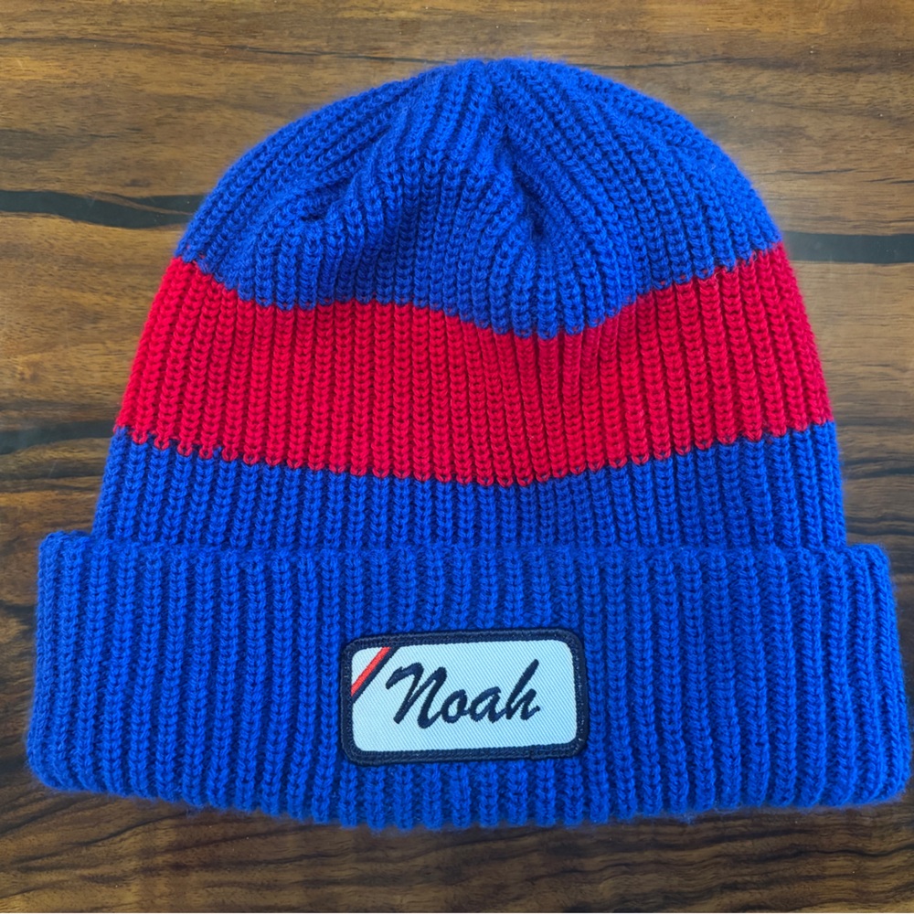Noah Blue and Red Beanie